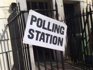 ‘Polling Station’ sign and entrance