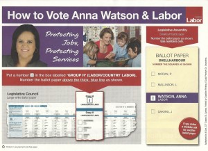 Anna Watson Labor how-to-vote card